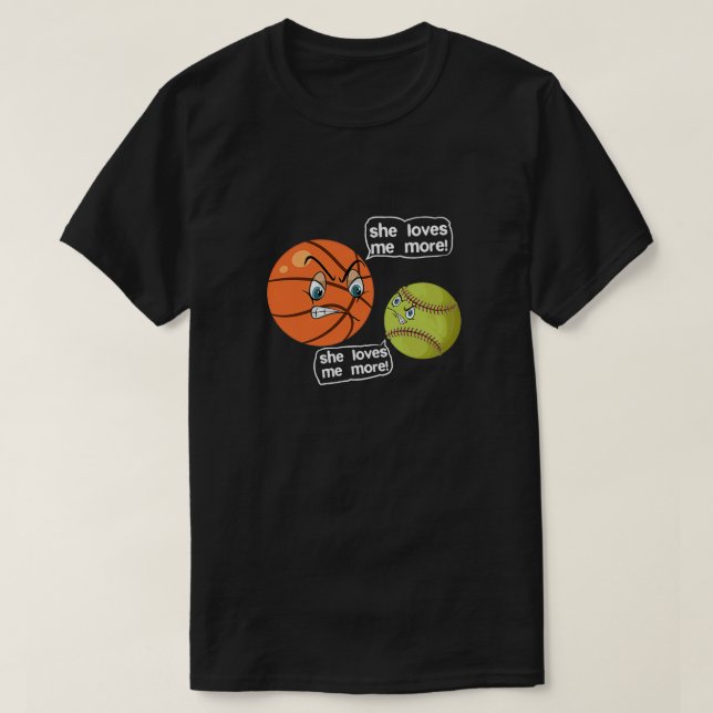 Sie Liebe Me Mehr Basketballkorb T-Shirt (Design vorne)