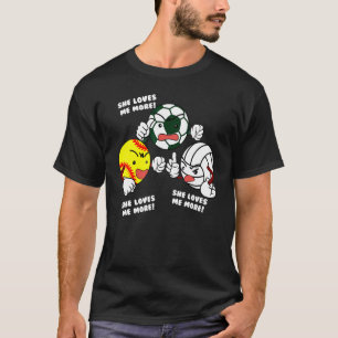 Sie Liebe mir mehr Softball-Fußball-Volleyball-Pla T-Shirt