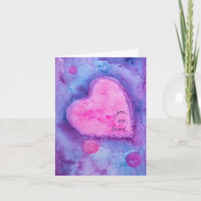 Sie lieben eine einzigartige Aquarellkarte Karte (Vorderseite)