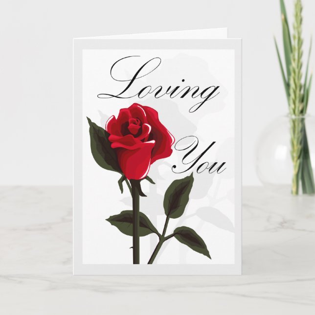 Sie lieben Ihre Liebe Rose Grußkarte Karte (Vorderseite)