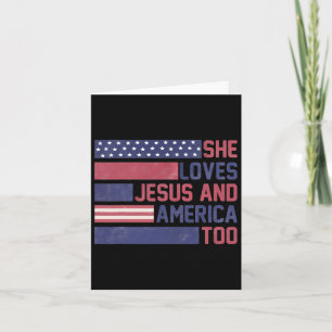 Sie Lieben Jesus und Amerika zu 4. Juli Patrio Karte