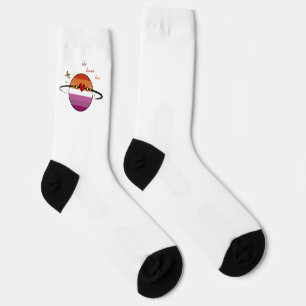 Sie liebt ihre lesbische Sunset-Flagge Socken