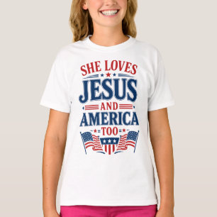 Sie liebt Jesus und Amerika auch T-Shirt
