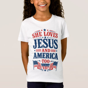 Sie liebt Jesus und Amerika auch T-Shirt