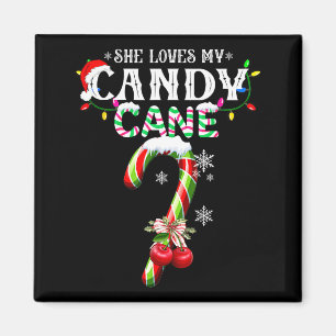 Sie liebt meinen Zuckerstangen-Weihnachtsmann, ich Magnet
