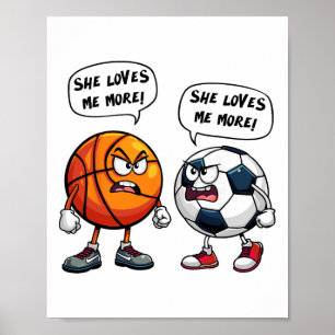 Sie liebt mich mehr Bysketbyll Fußball Für Frauen Poster