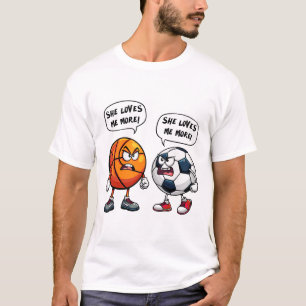Sie liebt mich mehr Bysketbyll Fußball Für Frauen T-Shirt