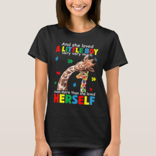 Sie liebte ein kleines Junge Giraffe Autismus Bewu T-Shirt