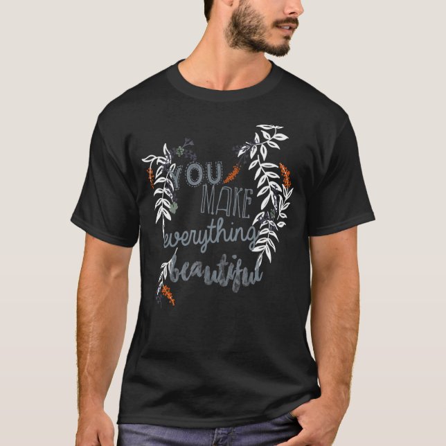 Sie machen alles Schöne, florale Folklore Kunst T-Shirt (Vorderseite)