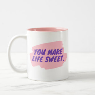 Sie machen das Leben süß Zwei-Tone-Kaffee-Tasse Zweifarbige Tasse