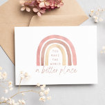 Sie machen die Welt zu einem besseren Ort dank Ihr Dankeskarte<br><div class="desc">Vielen Dank an jemanden,  der mit diesen schönen boho Regenbogen,  "Mach die Welt zu einem besseren Ort" danke Ihnen Karten!</div>