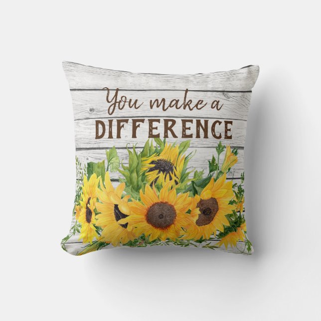 Sie machen ein anderes Angebot mit Sonnenblumen Kissen (Vorderseite)