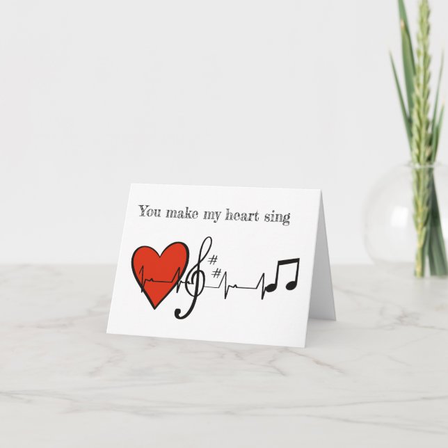 Sie machen mein Herz Sing - Liebe / Jubiläumskarte Karte (Vorderseite)