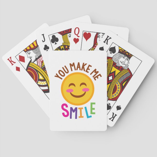 Sie machen mich Lächeln Emoji Spielkarten (Rückseite)