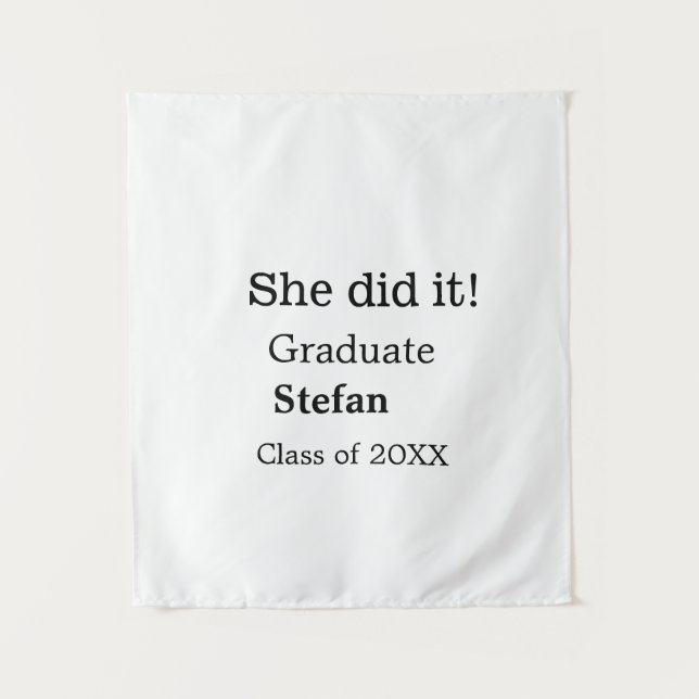 Sie machte es graduiert hinzufügen Namen Klasse vo Wandteppich (Vorderseite)