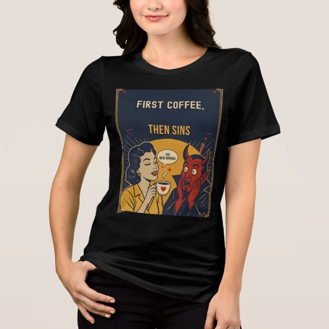 Sie mag den Teufel Tri-Blend Shirt (Vorderseite)
