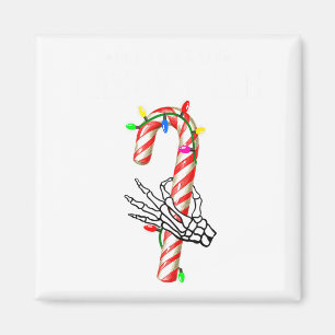 Sie mag mein Zuckerstangen-Skelett-Paar-Weihnachte Magnet
