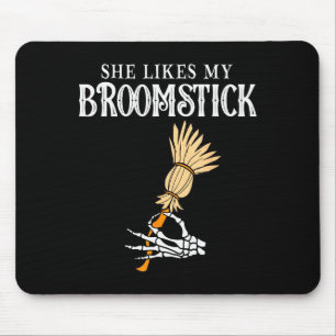 Sie mag meinen Besenstiel Paare Kürbisse Skelett Mousepad