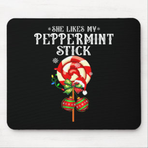 Sie mag meinen Pfefferminzstock-Paare-Christmas Li Mousepad