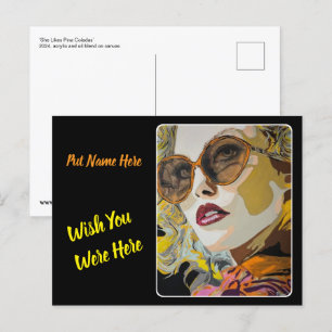 "Sie mag Pina Coladas" Gemälde auf einem Postkarte