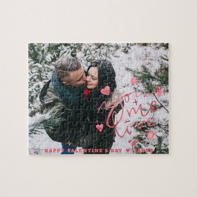 Sie + Me = Liebe | Valentine Typografy Foto (Horizontal)