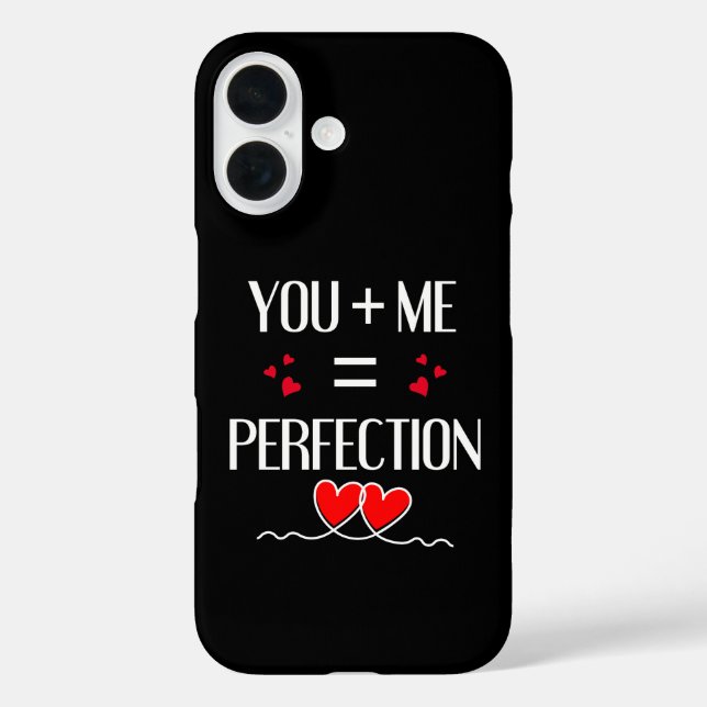 Sie + Me = Perfektion - Niedliches Couple Design iPhone 16 Hülle (Rückseite)