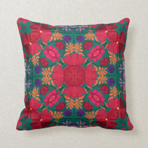 sie mexican textile flowers kissen