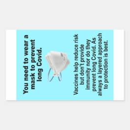 Sie müssen eine Maske tragen, um Papieraufkleber z Rechteckiger Aufkleber