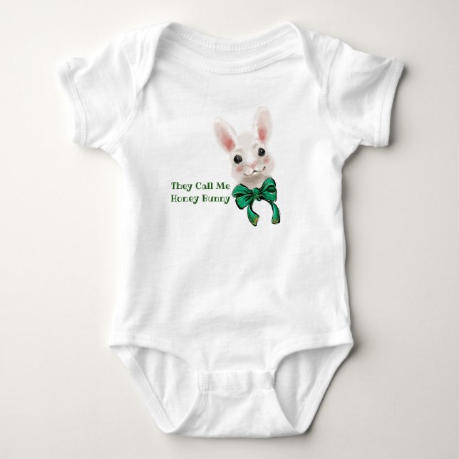 Sie nennen mich Honey Bunny Baby Strampler (Vorderseite)