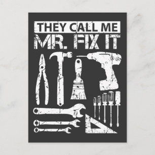 Sie nennen mich Mr Fix It Funny Handyman Vater Vat Postkarte