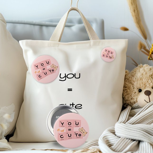 Sie = Niedlich | Niedlicher Katzenknopf Button (Von Creator hochgeladen)