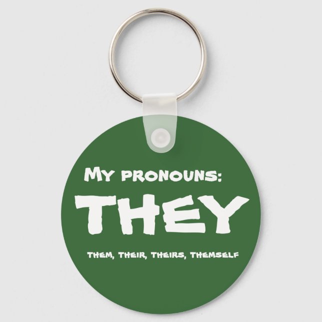 Sie oder Custom Pronoun Schlüsselanhänger (Vorderseite)