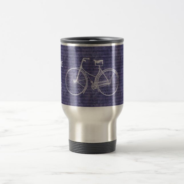 Sie plus Fahrrad entsprechen dem glücklichen Reisebecher (Mittel)