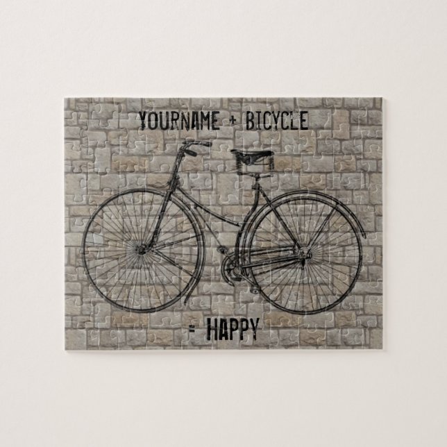 Sie plus Fahrrad entsprechen den glücklichen (Horizontal)