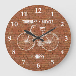 Sie plus Fahrrad entsprechen glücklichen antiken Große Wanduhr