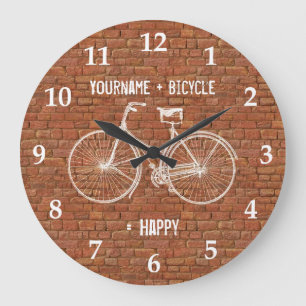 Sie plus Fahrrad entsprechen glücklichen antiken Große Wanduhr