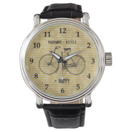 Sie Plus Fahrrad gleich glücklich antikes Fahrrad  Armbanduhr