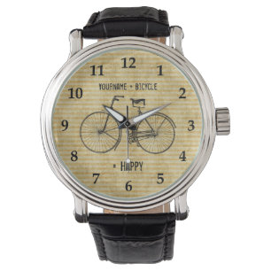 Sie Plus Fahrrad gleich glücklich antikes Fahrrad  Armbanduhr