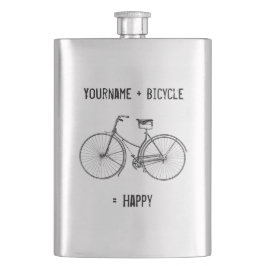 Sie plus Fahrrad sind auch glücklich antikes Rad F Flachmann