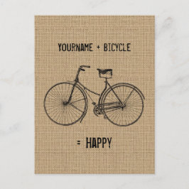 Sie plus Fahrrad sind gleich glücklicher natürlich Postkarte