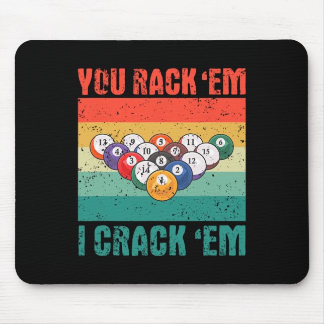 Sie Rack em I Crack em Funny Pool Billards Player Mousepad (Vorne)