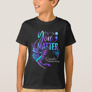 Sie Ribbon Schmetterling Selbstmordbewusstsein Fra T-Shirt