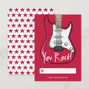 Sie Rock Kids Class Room Valentine Card Einladung