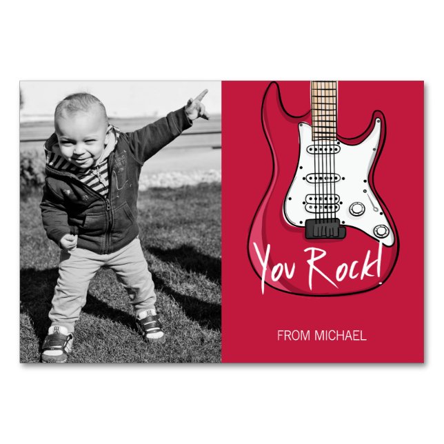 Sie Rock Kids Klasse Valentine Fotokarte Tischnummer (Vorderseite)