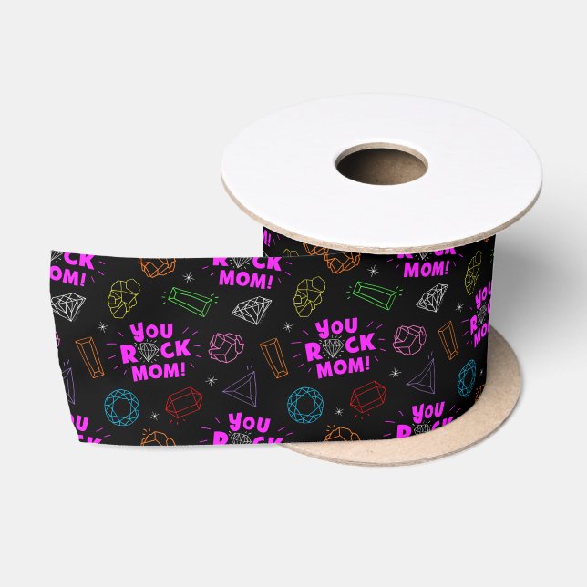 Sie Rock Mama Gemstone Pattern Satinband (Spule)