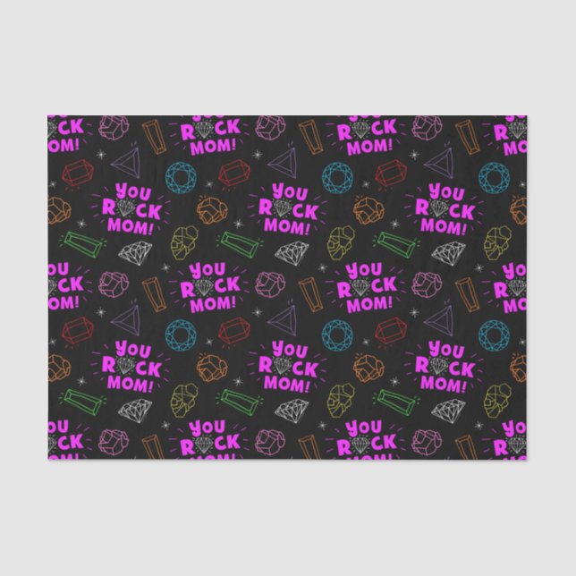 Sie Rock Mama Gemstone Pattern Seidenpapier (Vorderseite)