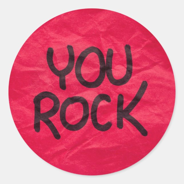 Sie Rock Recognition Positive Lob für Studenten Runder Aufkleber (Vorderseite)