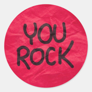 Sie Rock Recognition Positive Lob für Studenten Runder Aufkleber