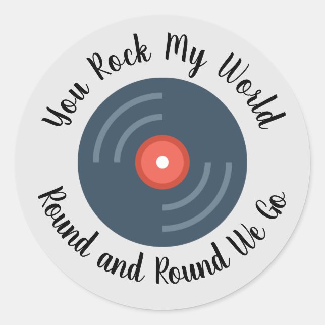Sie rocken meine Welt Runder Aufkleber (Vorderseite)
