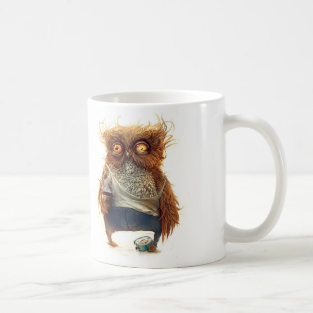 Sie sagen Morgen-..... Eulen-Tasse Kaffeetasse (Rechts)